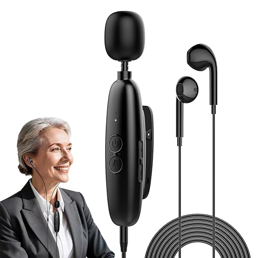 IceHeat Sound Amplifier for Seniors, Features Automatic Noise Reduction to Enhance Voices, Howling Suppression, Instant on-and-use Operation, and 7-Button Volume Adjustment