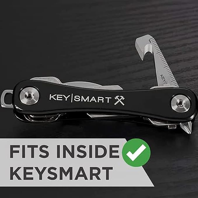 KeySmart Key Chain MultiTool - 5-in-1 Multi Purpose Keychain Tool with Box Opener, Ruler, Pry Bar, Phillips & Flat Head Screwdriver - EDC Gadgets, Gear & Mini Multi-Tool for Men -3-Pack