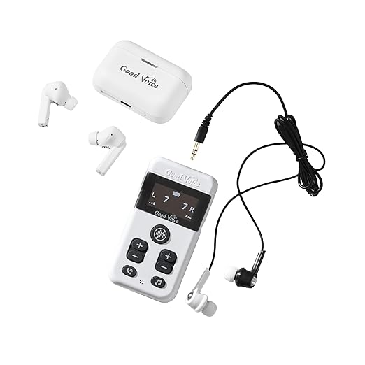 OKB Hearing GV-SA0360 OTC In-Ear Hearing Aid, True-Wireless with Pocket Controller Ear-Extension for TV & Meetings, Dual-Mode Noise Reduction, Charging Case, Bluetooth 5.2, Adults 18+ (Polar White)