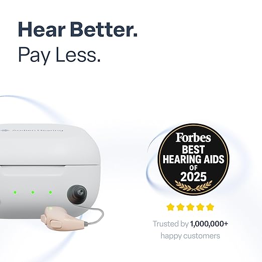 Audien Hearing ION Wireless Rechargeable OTC Hearing Aid, Premium Comfort Design & Nearly Invisible