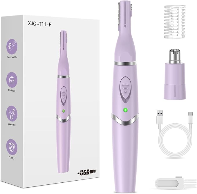Nose Hair Trimmer for Women and Men，Rechargeable USB Eyebrow Hair Trimmer | 2026 Professional 2 in 1 Painless Washable Facial & Ear Hair Trimmer with Powerful Motor and Low Noise