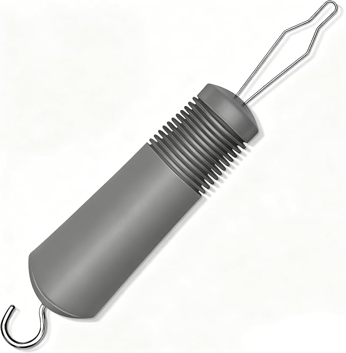 Button Hook with Zipper Pull, Button Assist Tool, Button Hook for Seniors, Disabled, Limited Hand Mobility, One Handed Button Helper Tool, Gifts for People with Disabilities, Gray