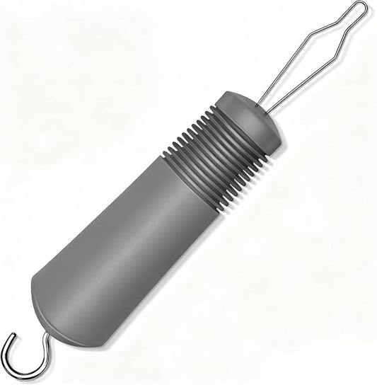 Button Hook with Zipper Pull, Button Assist Tool, Button Hook for Seniors, Disabled, Limited Hand Mobility, One Handed Button Helper Tool, Gifts for People with Disabilities, Gray