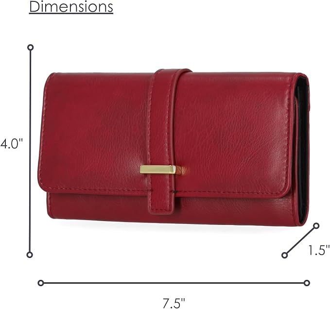 Mundi File Master Womens RFID Blocking Wallet Clutch Organizer With Change Pocket