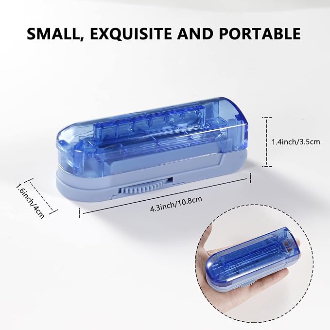 Multiple Pill Splitter, Adjustable Pill Cutter, Stainless Steel Cutting Blade & Blade Guard, with Accurate Pill Alignment, for Cutting Small Pills or Large Pills in Half (Blue)