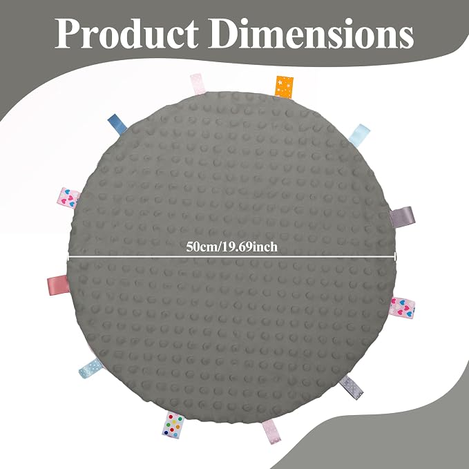 Fidget Blanket for Adults with Dementia, Sensory Mat for Alzheimers Patients, Dementia Activites for Senior (Gray, Round - Diameter 50cm / 19.69 inch)