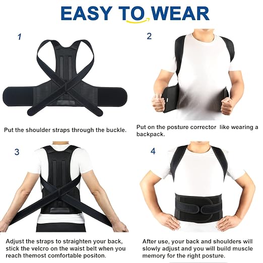 Posture Corrector for Men and Women,Adjustable Back Brace for Upper and Lower Back Pain Relief - Improve and Neck,Shoulder,Back Relieve XXL(42"-48")