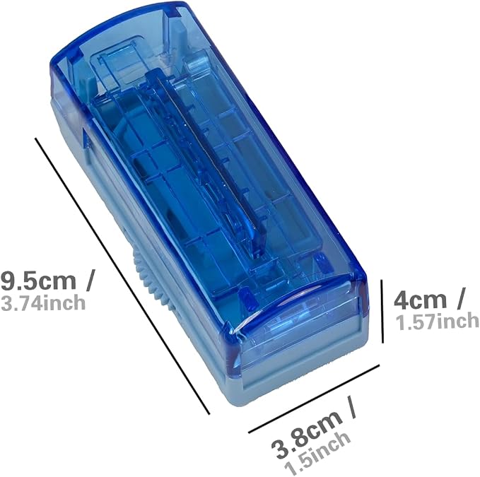 Multiple Pill Cutter for Small or Tiny Pills, Adjustable Pill Splitter for Large Pills Multi Tablets, Stainless Steel Cutting Blade and Blade Guard (Blue)