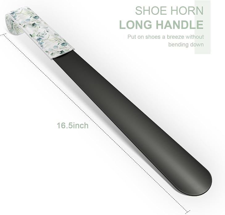 16.5 Inch Long Handle Shoe Horn for Seniors Men Women Kids, Metal Shoe Horns for Boots