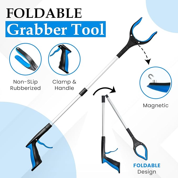 10 Piece Hip Kit for Seniors – Recovery Kit with Reacher Grabber, Sock Helper, Dressing Stick, Shoehorn, Loofah, Back Scratcher, Leg Lifter and Massage Ball – Ideal for Hip or Knee Surgery Recovery