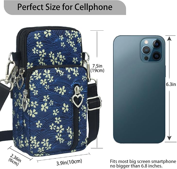Small Crossbody Bag for Women - Mini Phone Purses with Crossbody Strap and Wallet - Nylon Arm Bag