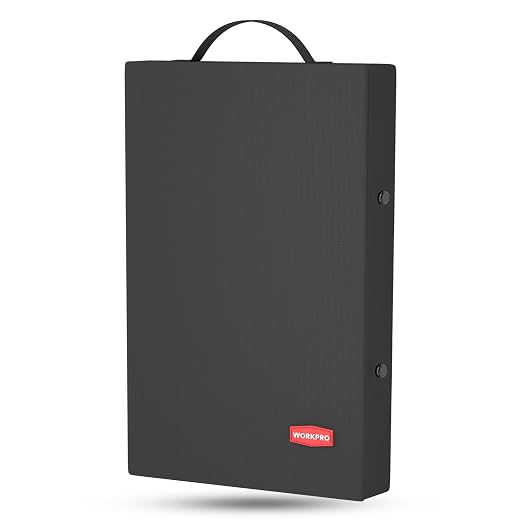 WORKPRO 17" Kneeling Pad with Removable Cover, Black | Soft NBR Foam Cushioning, Large Size, For Gardening, Daily Chores, Workout Supplies