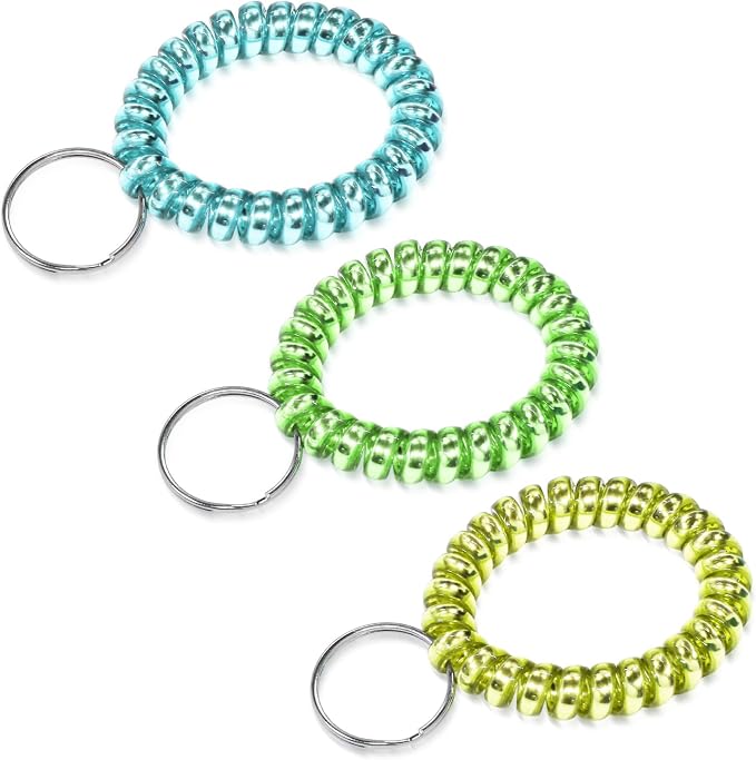 Spiral Coil Keychain, Anti-lost Key Chain Holder Lanyard Cord for Sauna Outdoor Sports and Gym Pool