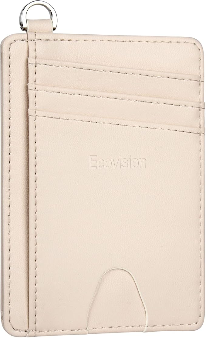 Slim Minimalist Front Pocket Wallet, RFID Blocking Credit Card Holder Wallet with Detachable D-Shackle for Men Women