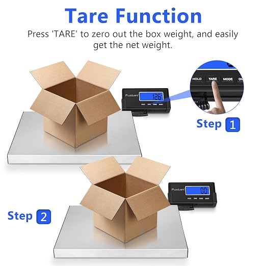 Fuzion Digital Shipping Scale for Packages 440LB x 10g, Heavy Duty Weight Scale for Postage, Stainless Steel Large Platform, Commercial Scale for Business, Postal Scale for Parcel/Small Dog