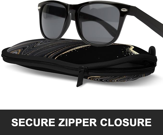 Sunglasses Soft Case, Ultra Light Portable Neoprene Zipper Glasses Case for Men Women