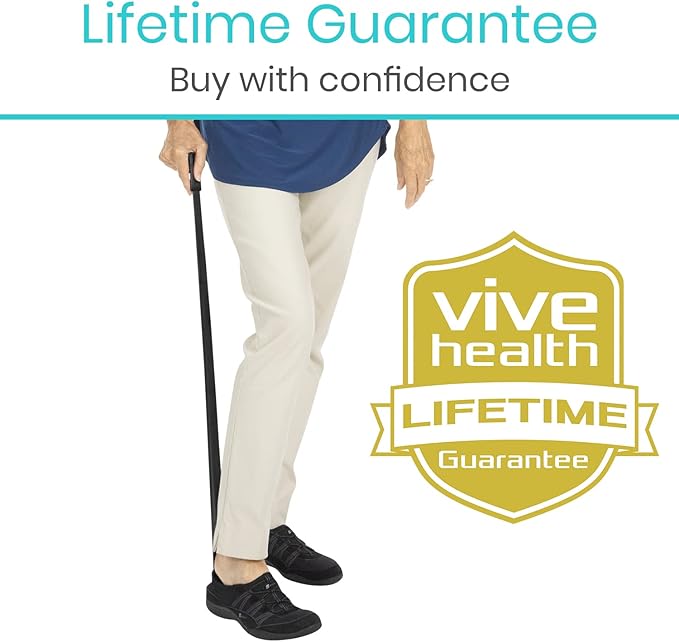 Vive Extra Long Handled Shoe Horn (31.5 Inches)- Metal Shoehorn for Men and Women- Large Standing Reach Assist for Seniors