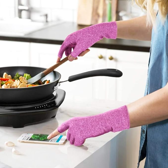 Duerer Arthritis Gloves Women Men, Carpal Tunnel, Rheumatiod, Tendonitis, Fingerless Hand Thumb Compression Gloves
