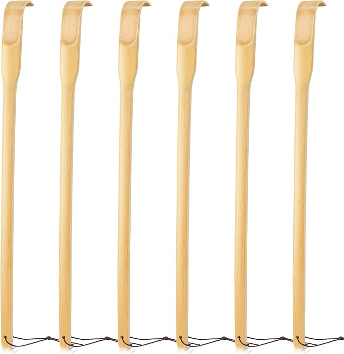 Back Scratcher, 16.5in Pack of 6, Traditional Finger-Like Bamboo Wooden Body Massager for Scratching Itches, Strong and Sturdy, Good Practical and Novel Gifts for Friends and Family. | Strong Sturdy Self-Massager for Scratching Itches On Back, Arm, Leg...