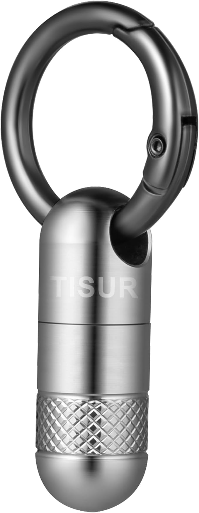 TISUR Small Titanium Keychain Pill Holder, Pocket Pill Case for Travel | Waterproof Pill Fob,Portable Pill Box Container,Purse Pill Organizer Tube