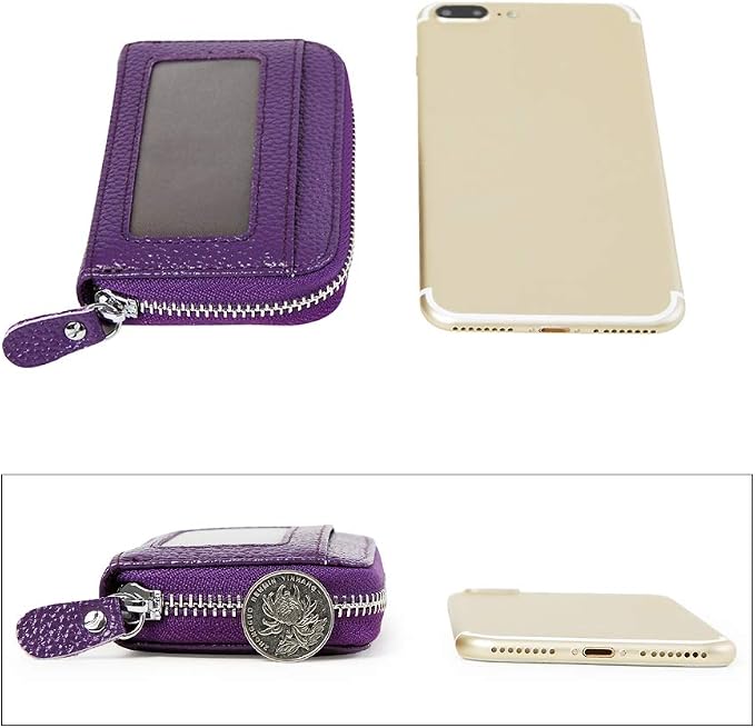 Women's RFID Blocking 12 Slots Credit Card Holder Leather Accordion Wallet