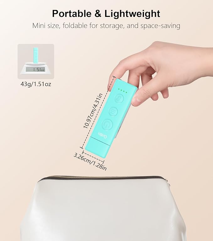 Gritin Book Light Rechargeable, Clip on LED Reading Light for Books in Bed | Eye Caring 3-Color & 5-Brightness, Stepless Dimming, Long Lasting, Compact Size Flexible Book Lamp for Bookworms-Blue