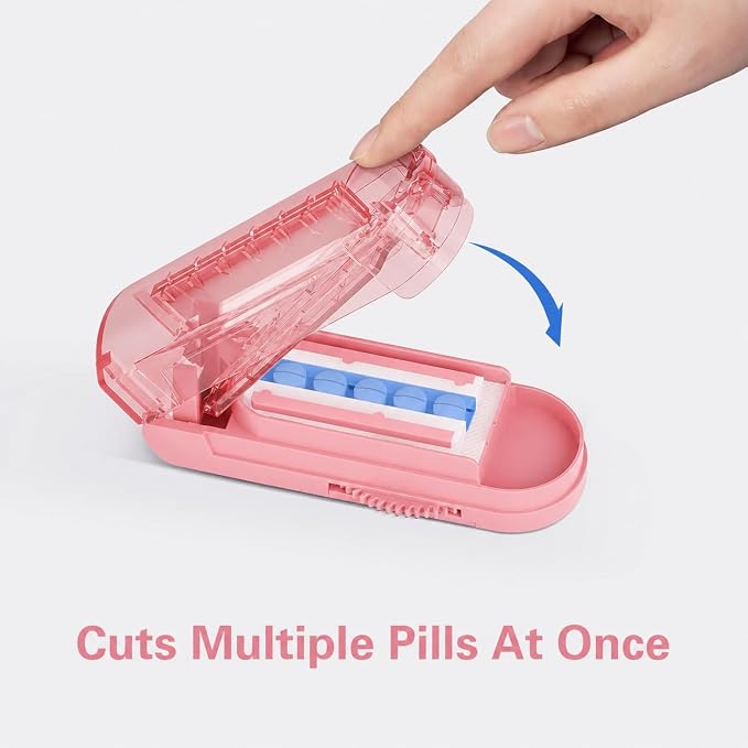 DEPAD Pill Cutter Splitter for Small and Tiny Pills, Pill Splitter for Cutting Multiple Pills with Adjustable Bars & Hidden Blade, Safely Cuts Small or Large Tablets for Seniors & Pets