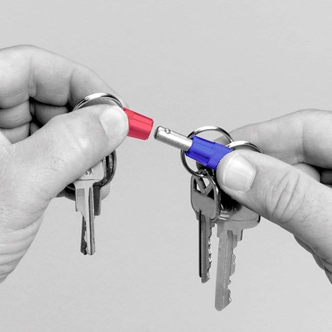 Lucky Line 3-Way Pull Apart Keychain, Blue and Red, 1 Pack (71701) (2-(Pack))