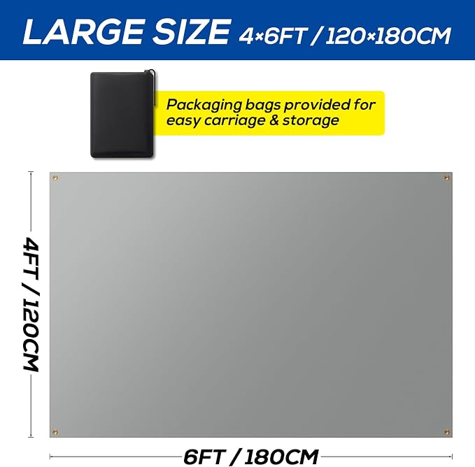 PAWBOSE 4x6ft Welding Blanket, Silicone Coated Fiberglass Fire Blanket for Welding & Cutting - Heavy Duty Fireproof Protection with Storage/Carry Bag for Indoor & Outdoor Use(2 Pack)