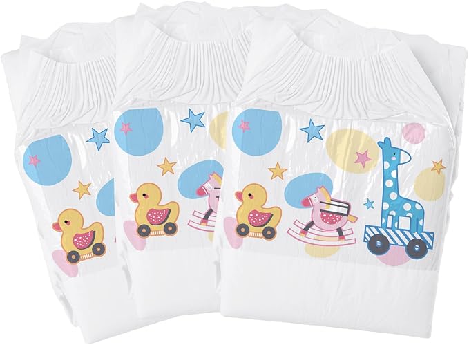 CutiePlusU Disposable Diaper Sample 3 Piece Maximum Overnight Absorbency- White (Medium 28"-38")