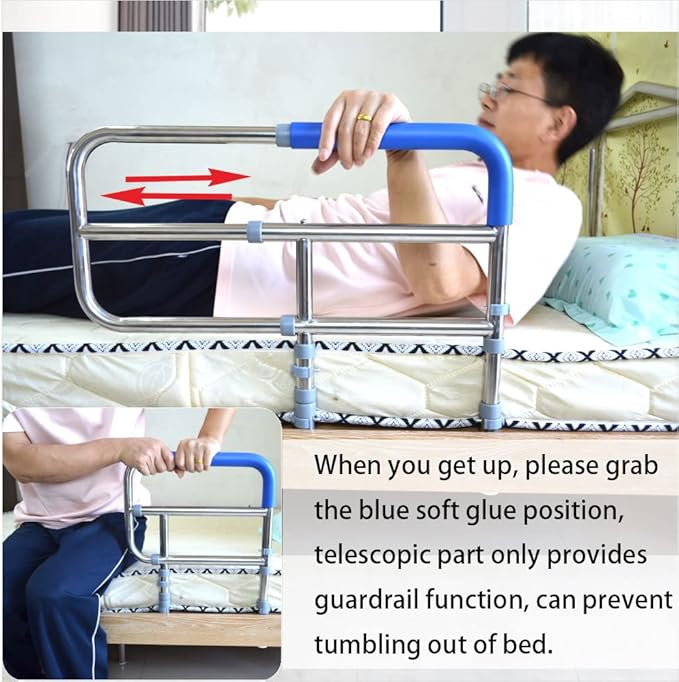 Elderly Assis Adjust Bed Rail Adjustable Stainless Steel Bedside Grab Bar for The Stable and Foldable