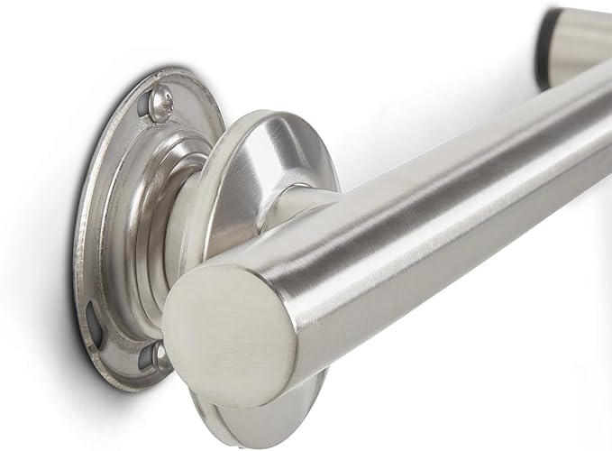 Seachrome Bathroom Grab Bar, 38 inch Stainless Steel, Right Handed Zuma Bar, 1 1/4 inch Diameter, Handicap Grab Bar, Safety Rail, Satin Stainless (Model: GWR-3638-QCR-SS)