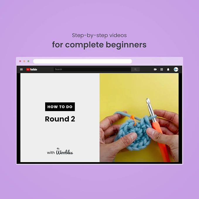 The Woobles Amigurumi Crochet Kit for Beginners (JoJo the Bunny) | As seen on Shark Tank, Kit includes: Easy Peasy Yarn, pre-started piece, hook, safety eyes, stuffing, video tutorials