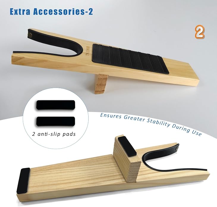 Boot Jack- Wide Opening Design for Effortless Boot Remover, No Bend Needed with Shoe Horn, Wooden Shoe Remover with Non-Slip Base, Perfect for Seniors & Adults