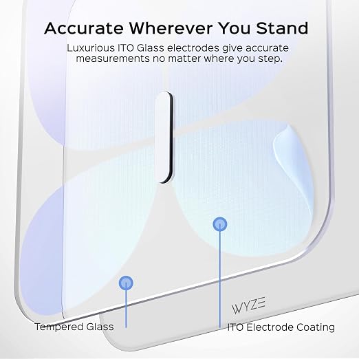 Wyze Smart Scale X Butterfly - Bathroom Scale for Body Weight, BMI, Body Fat, Muscle Mass, Accurate Bluetooth Digital Scale for Body Composition Analyzer | Sync Health Apps | ITO Glass, 400 lbs, White