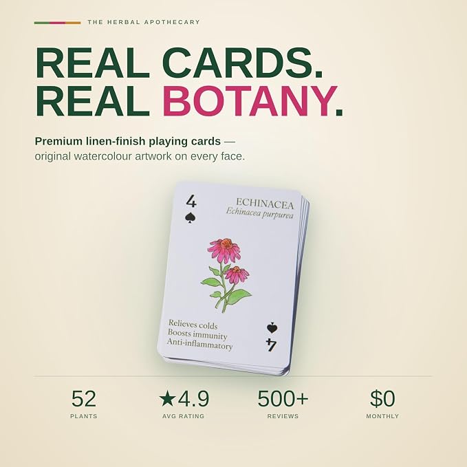 Lingo Plants of Wellness Playing Cards | Medicinal Plants, Herbs & Botanical Healing Card Deck for Adults | Unique Gift for Plant Lovers, Herbalists & Nature Enthusiasts | Educational Wellness Cards
