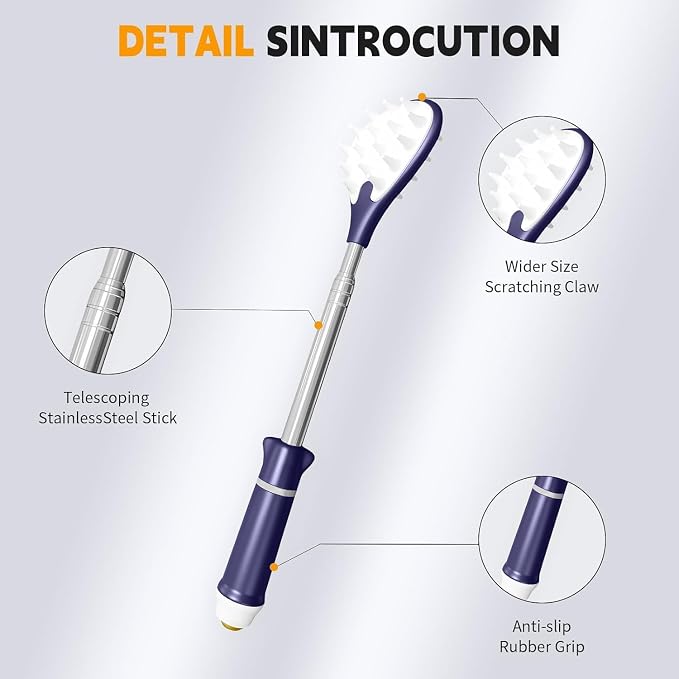 Back Scratcher for Adults 23.5 inches | Back Itch Relieve | Extendable Scratcher for Men Women Portable and Lightweight Purple