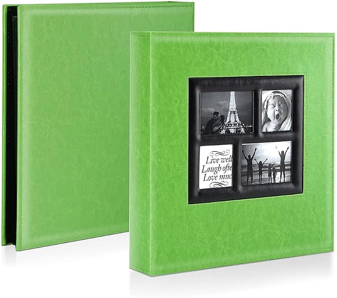 Ywlake Photo Album 4x6 1000 Pockets Photos, Extra Large Capacity Family Wedding Picture Albums Holds 1000 Horizontal and Vertical Photos Green