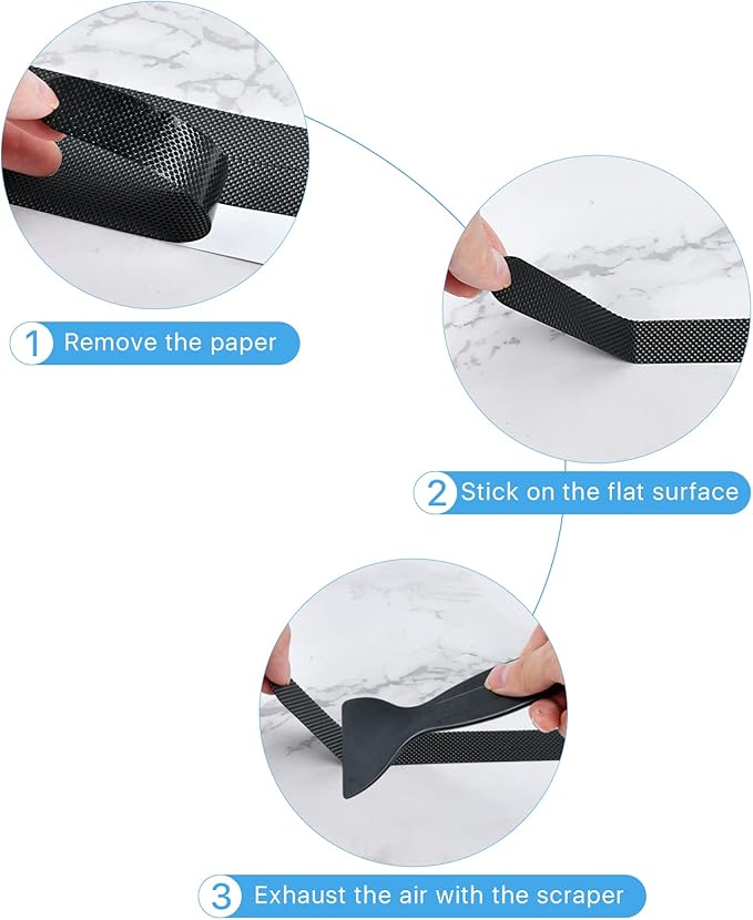 Supkiir Bathtub Non Slip Stickers, 24 PCS Anti Slip Adhesive Shower Treads with Scraper for Bath, Tub, Shower, Pool, Stairs, Ladders, Kitchen, 15’’(Black)