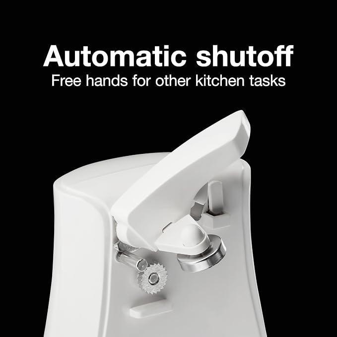 Proctor Silex Power Electric Automatic Can Opener for Kitchen with Knife Sharpener, Twist-off Easy-Clean Lever, Cord Storage, White (75224PS) (Pack of 2)