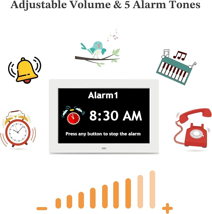 10.1'' Digital Clock, Extra Large Display Digital Clock with Date and Time | 1280*800P HD, Auto DST, Easy Setup 10 Reminders & 6 Alarms, Remote, Wall Desk Mountable, Gifts for Alzheimer Dementia Elderly