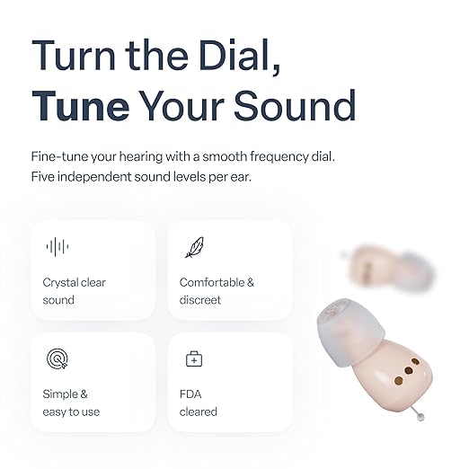Audien Atom One OTC Hearing Aids - Wireless, Rechargeable, and Comfortable | Clear Sound in a Small, Discreet Design for Seniors & Adults with Hearing Loss