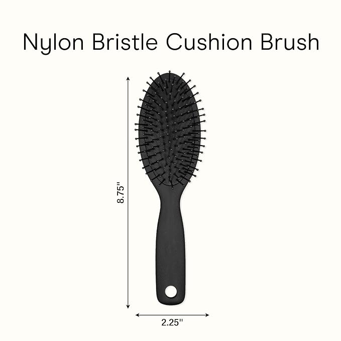 CONAIR Men Hair Brush, Men’s Detangler Brush for Everyday Brushing and All Hair Types, Flexible Cushion Base with Ball-Tipped Bristles Won’t Snag or Pull, Black