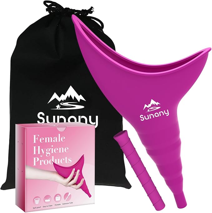 Female Urination Device, Reusable Female Urinal Silicone Women Pee Funnel | Women to Pee Standing Up, The Perfect Companion for Camping,Travel travel outdoor, folds compact, easy rinse