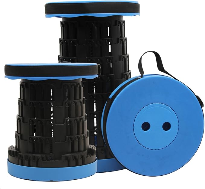 JAEMEYEM Upgraded Foldable Stool, Capacity Portable Retractable Small Folding Stool, Collapsible Telescoping Camping Stool for Adults Outdoor Fishing Hiking Gardening Travel BBQ