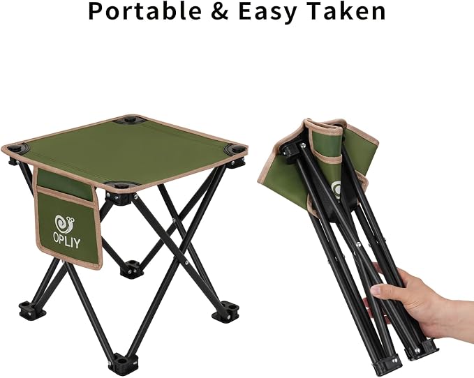 Camping Stool 2 Pack,Portable Folding Stool for Outdoor Gardening and Beach Hiking Fishing,Foot Stool with Carry Bag (Green)