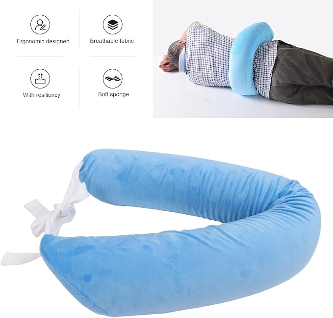Lumbar Support Pillow for Elderly, Adjustable Waist Back Support Pillow with Dual Straps, Detachable Washable Soft Sponge Roll for Scoliosis and Lumbar Pain Relief