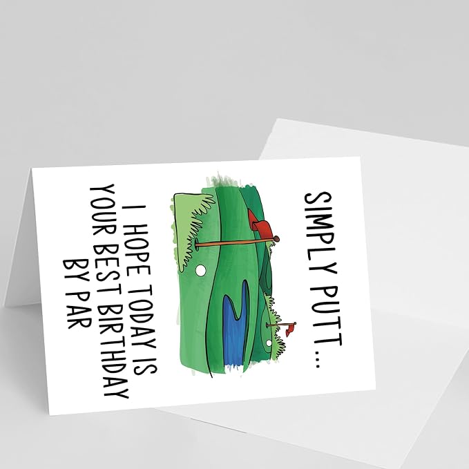YiKaLus Funny Golf Birthday Card for Men, Snoopy Sports Bday Gift for Dad Uncle Husband Brother, I Hope Today Is Your Best Birthday By Par
