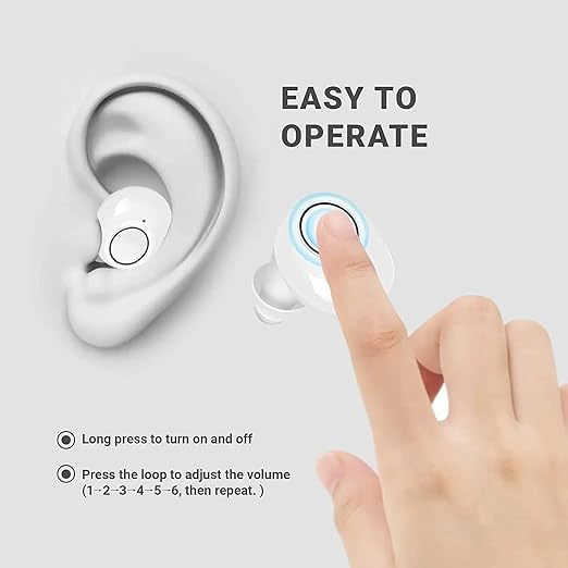 Hearing Aids for Seniors, Rechargeable Hearing Amplifier Loud Sound with USB Portable Charging Case, 2-Pack (White)