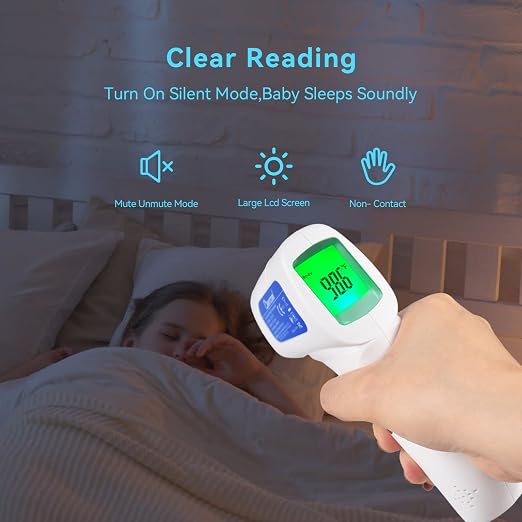 Berrcom Digital Infrared Thermometer for Adults, Kids & Babies | non-contact infrared forehead thermometer, fever check for home use, fast accurate reading, ideal for all ages